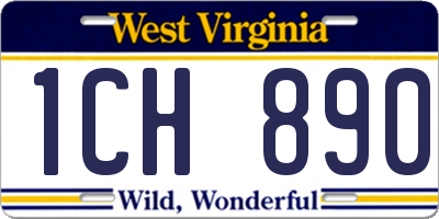 WV license plate 1CH890