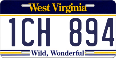 WV license plate 1CH894