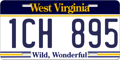 WV license plate 1CH895