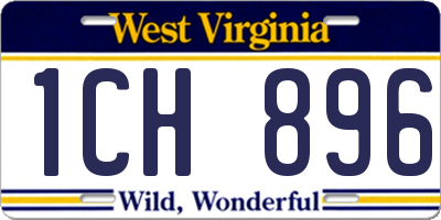 WV license plate 1CH896