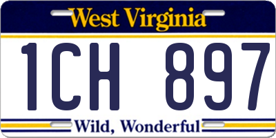 WV license plate 1CH897