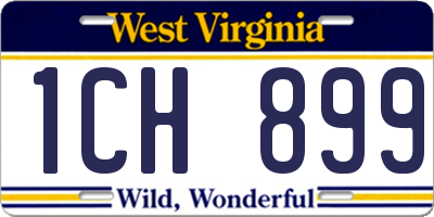 WV license plate 1CH899