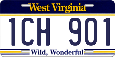 WV license plate 1CH901