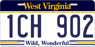 WV license plate 1CH902