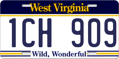 WV license plate 1CH909
