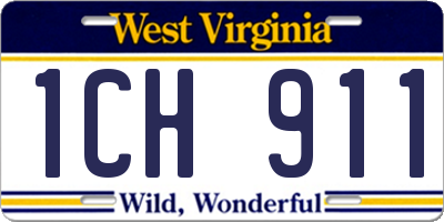 WV license plate 1CH911