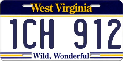 WV license plate 1CH912