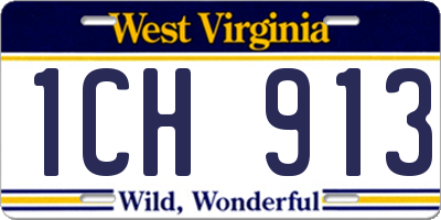 WV license plate 1CH913