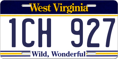 WV license plate 1CH927