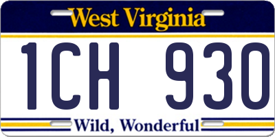 WV license plate 1CH930