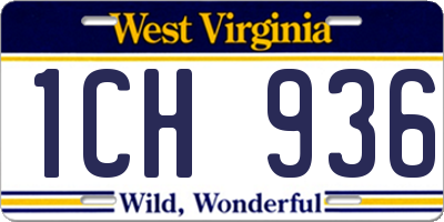 WV license plate 1CH936