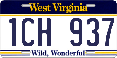 WV license plate 1CH937