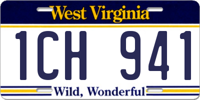 WV license plate 1CH941