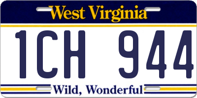 WV license plate 1CH944