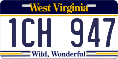 WV license plate 1CH947