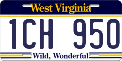 WV license plate 1CH950