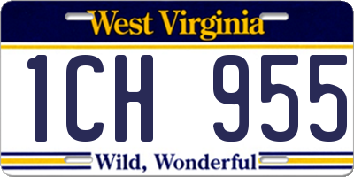 WV license plate 1CH955