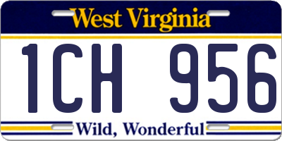 WV license plate 1CH956