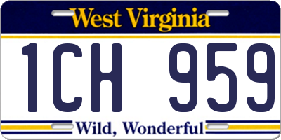 WV license plate 1CH959