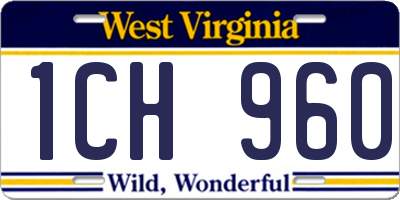 WV license plate 1CH960