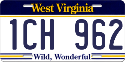 WV license plate 1CH962