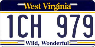 WV license plate 1CH979