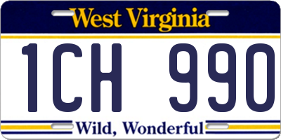 WV license plate 1CH990