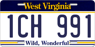 WV license plate 1CH991