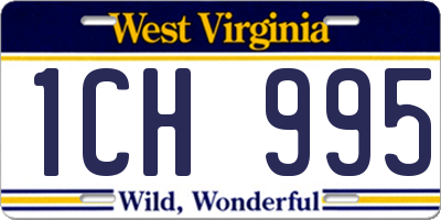 WV license plate 1CH995