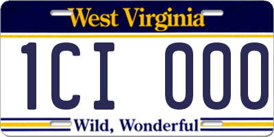 WV license plate 1CI000