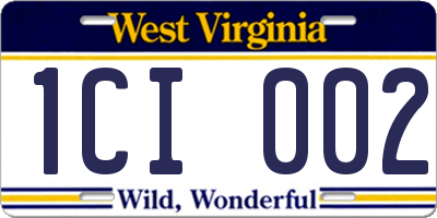 WV license plate 1CI002