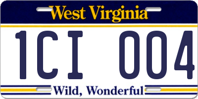 WV license plate 1CI004