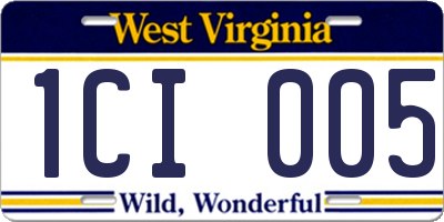 WV license plate 1CI005