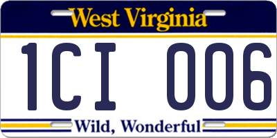 WV license plate 1CI006