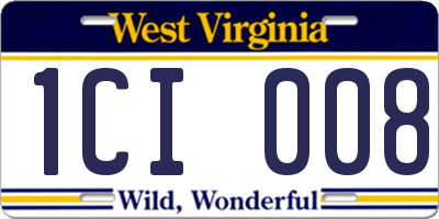 WV license plate 1CI008