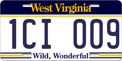 WV license plate 1CI009