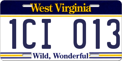 WV license plate 1CI013