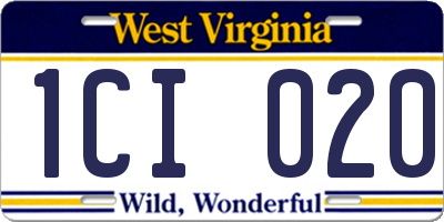 WV license plate 1CI020