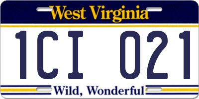 WV license plate 1CI021