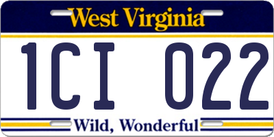 WV license plate 1CI022