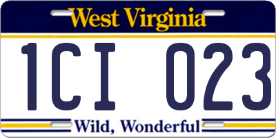 WV license plate 1CI023