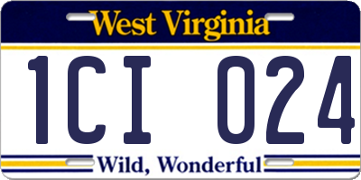 WV license plate 1CI024
