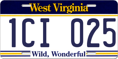 WV license plate 1CI025