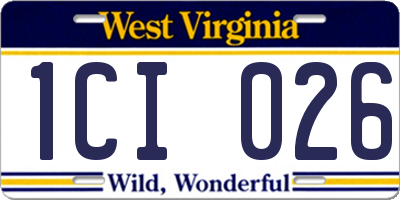 WV license plate 1CI026
