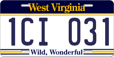 WV license plate 1CI031