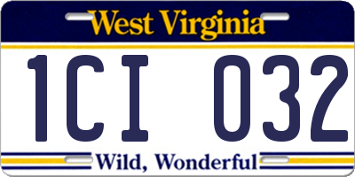 WV license plate 1CI032