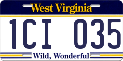 WV license plate 1CI035