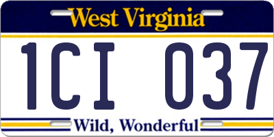 WV license plate 1CI037