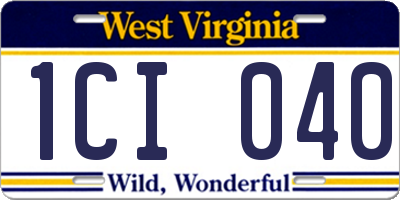 WV license plate 1CI040