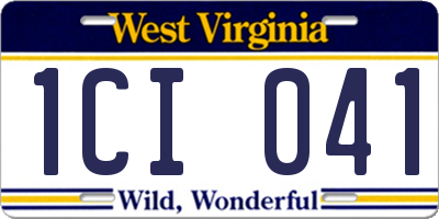WV license plate 1CI041